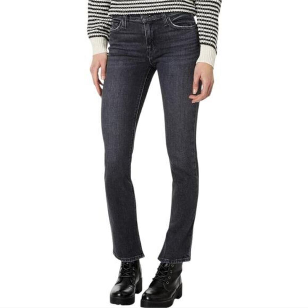 Hudson Natalie Super Skinny Washed Black Raw Hem Cropped Jeans Size 29